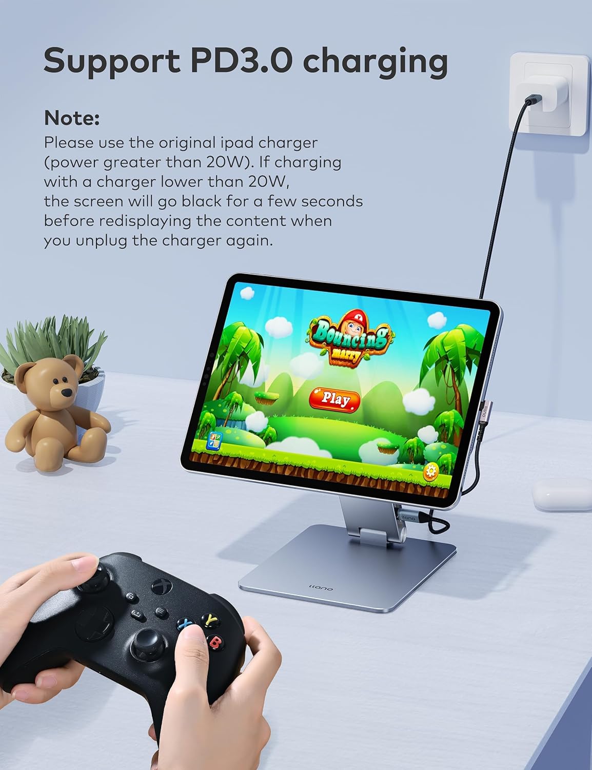 LLANOHOME Magnetic Stand Hub for iPad Pro 12.9 Inch